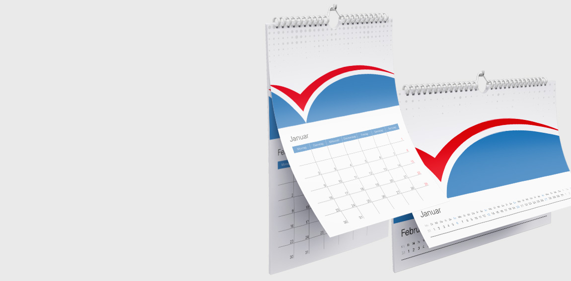 Fotokalender mit Wire-O-Bindung drucken – individueller Wandkalender mit Monatsübersicht